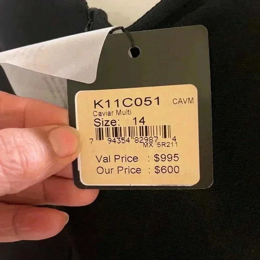 ST.John Cavier multi gorgeous dress,new with a tag black, pink & cream stripes - Picture 11 of 16